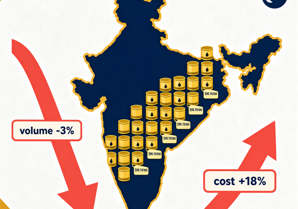 India’s crude oil imports in August fall 3%, spends 18% more