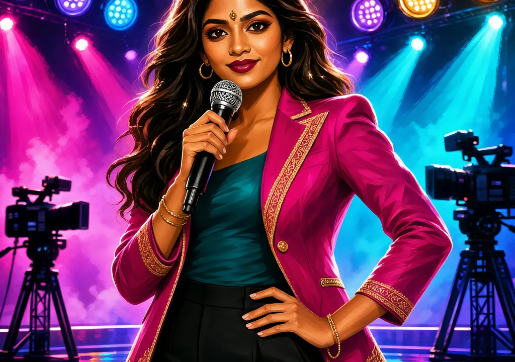 Illustration of Shannon K as a Bigg Boss 20 wildcard contestant against a colorful reality TV backdrop