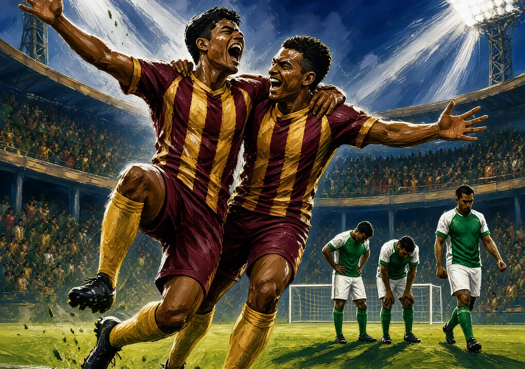 East Bengal and Al Shorta players in action at Kolkata's Vivekananda Yuba Bharati Krirangan during their AFC Champions League Two Group D match on 13 October 2026.