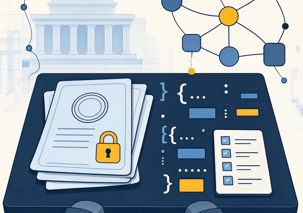 Illustration showing a government audit on compromised certificates, PHP vulnerability and AI-agent risks.